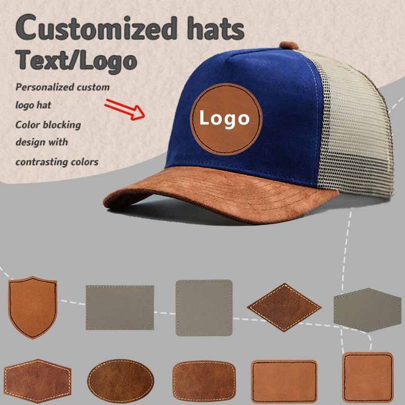 Trucker Cap Mesh - Deri Etiket Özel Logo Beş panel