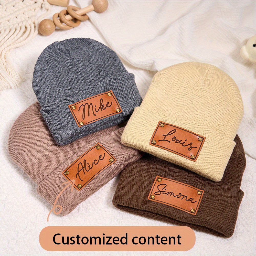 Beanie Cuffed Knit - Özel Deri Yama Detaylı Bere, Üzerine