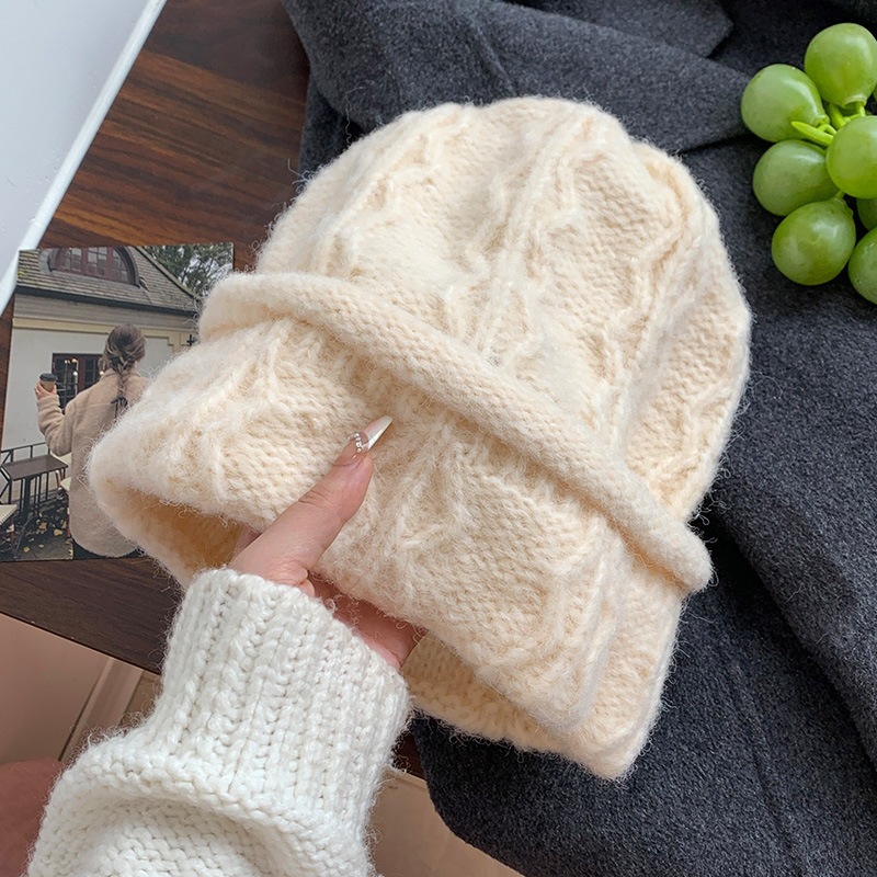 Krem Rengi Örgü Bere Kadınlar  - Beanie Cuffed Knit incelemesi ve fiyatı